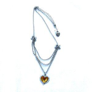 Betsey Johnson Jewel Heart Necklace